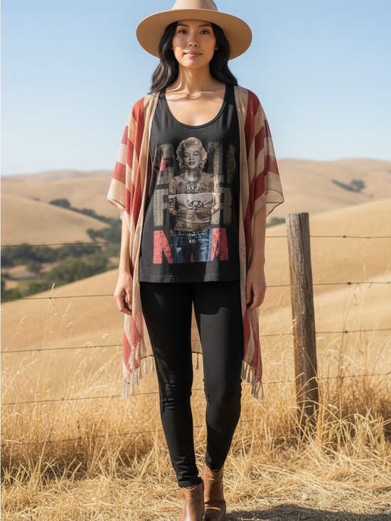 Bunny Mac Design Custom Tops - Marilyn Monroe one of a kind Custom Poncho Top